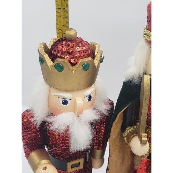 Nutcracker Set of 3 King With Cape, Drummer, Jeweled and Bedazzled Nutcrackers - Picture 6 of 15